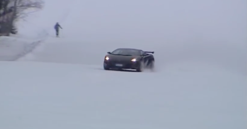 Lamborghini Gallardo On Ski Slope