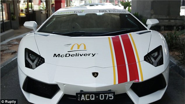 McDonalds use a Lamborghini and Ferrari to deliver meals
