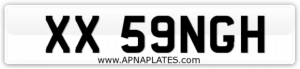 SIKH NUMBER PLATE FOR SALE XX 59NGH XX SINGH LASTNAME